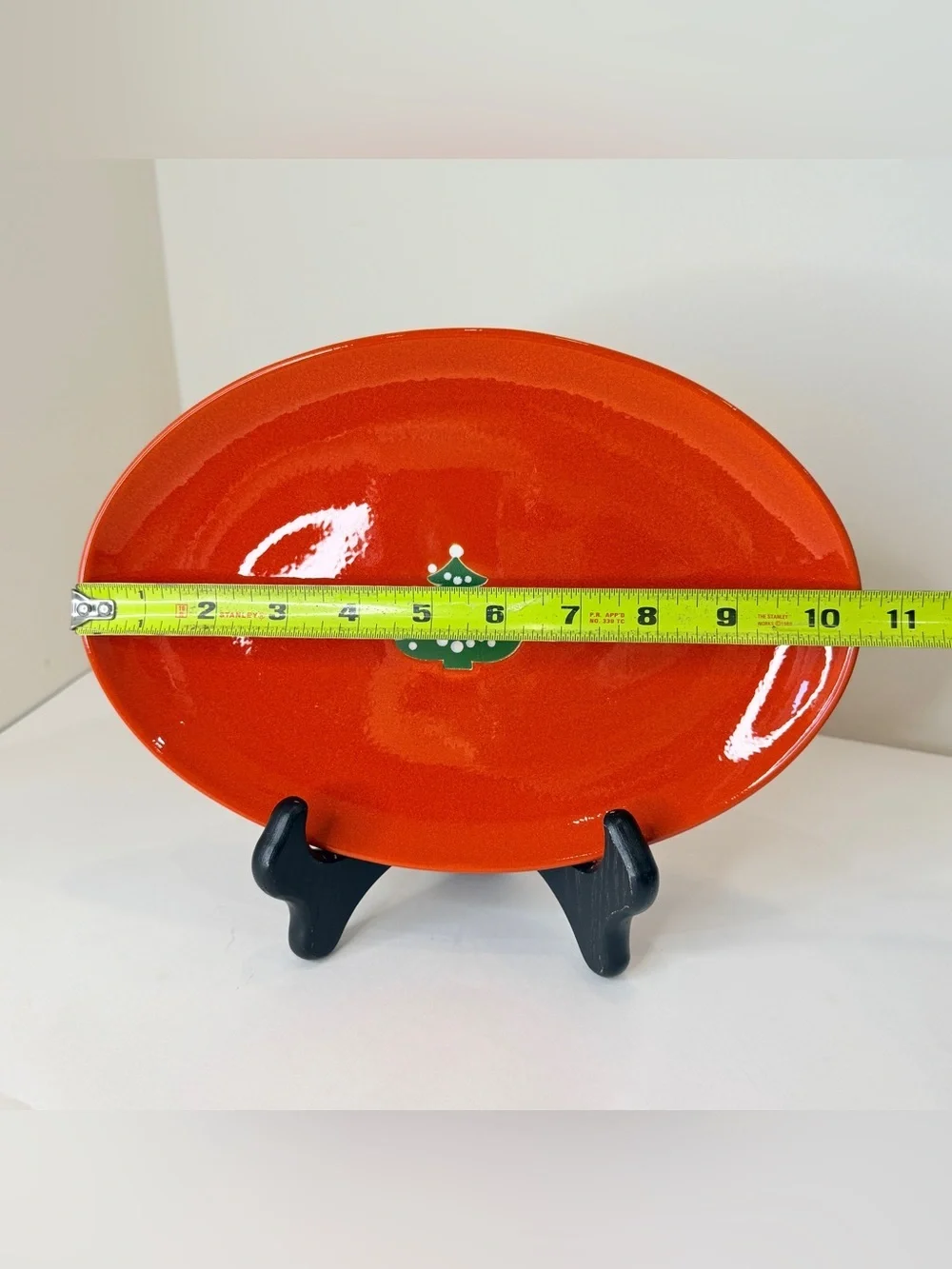 Waechtersbach Germany Red Christmas Tree Oval Platter 10.5” Holiday Vintage NWT